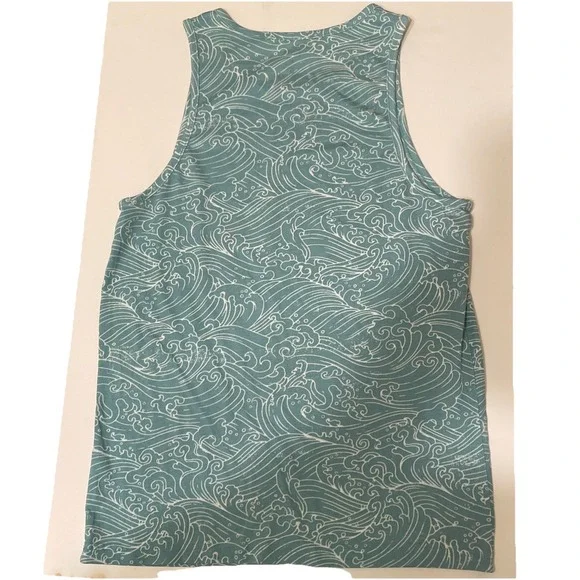 Sonoma Women's Tank Top Small Ocean Green Wave Print Sleeveless Shirt - Picture 4 of 5